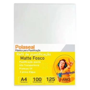Imagem de Polaseal Plástico Para Plastificação Fosco A4 0,05mm 100un - Cassmar 