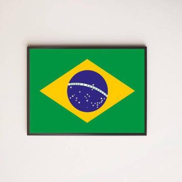Imagem de Quadro Decorativo Bandeira Brasil 33X24Cm