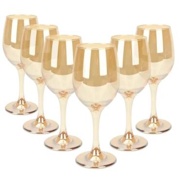 Imagem de Jogo de Taças Luxx Ellegance 330ml 6 und La Cherrye 330ml Gold Metalizado