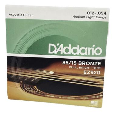 Imagem de Cordas 012 Daddario Violão Ez920 Aço Bronze  85/15