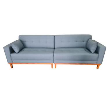 Imagem de Sofá  Gianni Bipartido Tecido Acquablock Pé Base Madeira  250cm - 4R E