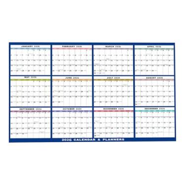Imagem de Calendário grande apagável a seco para parede 2026, 61 x 91 cm, agenda de parede de 12 meses, organizador de objetivos e tarefas para casa, escritório, sala de aula, estudantes, familiares e amigos