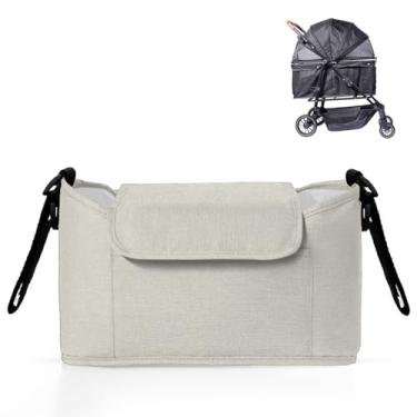 Imagem de Bolsa de pendurar portátil, adequada para carrinho de bebê, organizador para garrafa/copo de água/copo térmico/brinquedo/itens pequenos, cinza