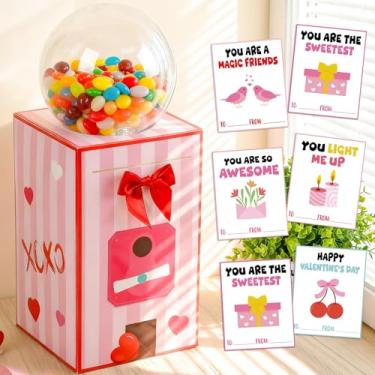 Imagem de Caixa de cartão grande de dia dos namorados com 50 peças, para intercâmbio escolar, máquina de chiclete, dia dos namorados, caixa de correio para sala de aula, cartão de dia dos namorados para meninos
