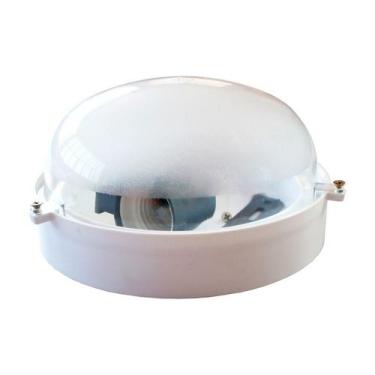 Imagem de Luminária Arandela Tartaruga Redonda Ultron Externa Beiral, Branco