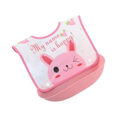 Imagem de Babador Impermeável Para Bebê Com Bolso 3D Removível Para Alimentos, B