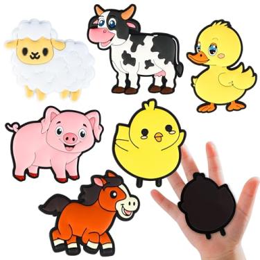Imagem de Ímãs de geladeira para crianças, grandes animais de fazenda fofos imãs de geladeira para crianças de 1 a 3 anos, ímã macio e traseiro completo, brinquedos educativos de aprendizagem para meninos e