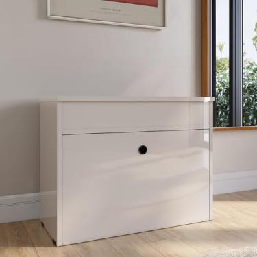 Imagem de Baú Organizador Brinquedos Com Sapateira 1 Porta Basculante Infantil Multiuso Elite (ELITE BRANCO)