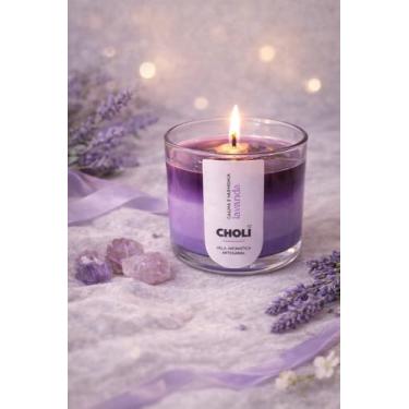 Imagem de Vela Aromática de Lavanda 120g – Feita à Mão – Cera 100% Vegetal