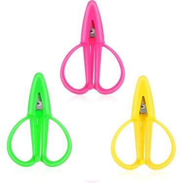 Imagem de 3 mini tesouras de viagem com capa – Tesoura portátil de 6,5 cm de aço inoxidável para artesanato, bordado, costura e corte de papel