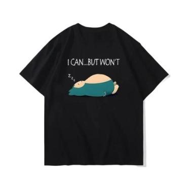 Imagem de Camiseta Unissex Pokémon Snorlax Com Estampa De Videogame, Casual De V