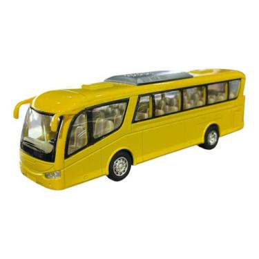 Imagem de Miniatura Ônibus Amarelo Kinsfun 1:64