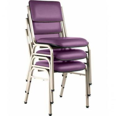 Imagem de Kit Com 3 Cadeiras Para Auditórios Linha Hotel Smart Roxo