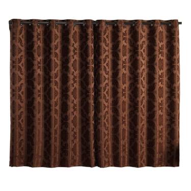 Imagem de Cortina Jacquard 2,0 X 1,7m Sala Quarto Marrom