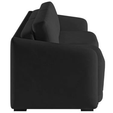 Imagem de Sofá Cama Para Sala De Estar 2 Lugares 216cm Montserrat K01 Veludo Preto - Lyam Decor