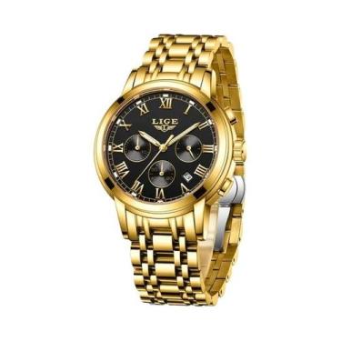 Imagem de Relógio Cronógrafo Feminino À Prova d'Água Em Aço Inoxidável LIGE Conj