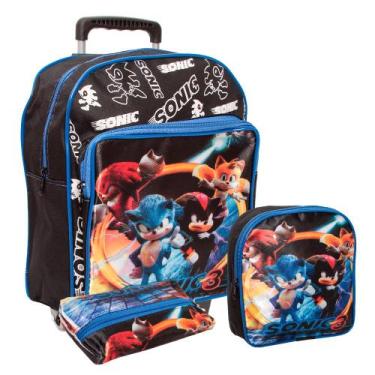 Imagem de Kit Mochila Escolar Masculino Pequena Resistente 3 Pçs - Plike