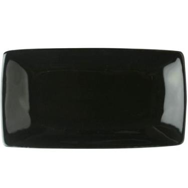 Imagem de Bandeja Rasa Preto Oriental 22cm Porcelana Germer Prato Para Sushi e S
