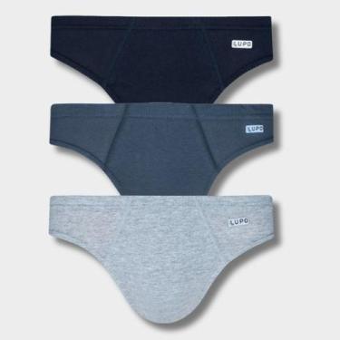 Imagem de Cueca Slip Lupo Kit c/3 unidades 0515, G, Cinza preto, Chumbo