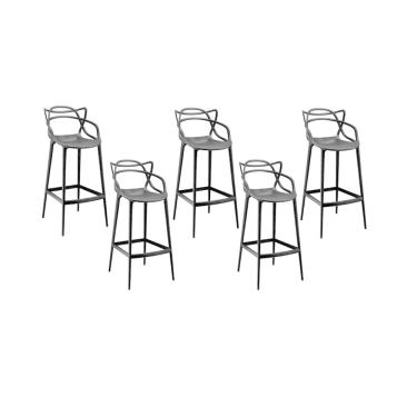 Imagem de Kit C/ 5 Banquetas Masters Allegra Pretas