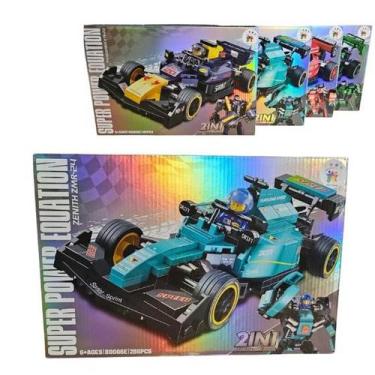 Imagem de Bloco de Montar F1 2 em 1 Carro Vira Robô Colecionável - TOY IMPORTS, 