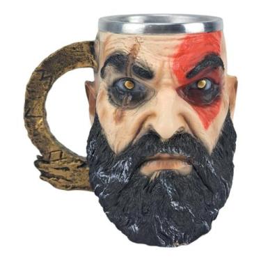 Imagem de Caneca Decorativa 3D Kratos God Of War Resina Ragnarok - GS