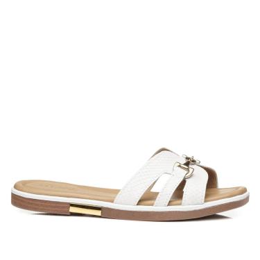 Imagem de Chinelo Pegada Feminino em Couro Branco 233555-03-Feminino
