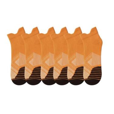 Imagem de Kit 6 Meias de Corrida AF Esportiva AntiFricção Poliamida Fina Cano Cu