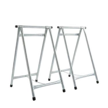 Imagem de Kit 2 Cavaletes Reforçados Dobráveis 100x60cm Zincado NV324 - Bcalos-s