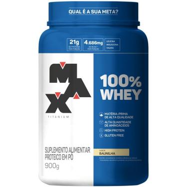 Imagem de 100% Whey Protein Concentrate 900g Baunilha Max Titanium