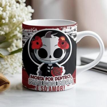 Imagem de Caneca Personalizado Caveira Apaixonada Namorados - 325ml - ABRAKADABR