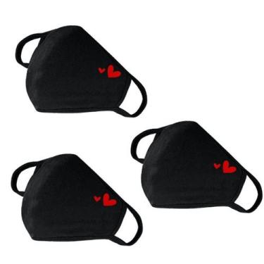 Imagem de Máscara facial: 3 peças de algodão lavável e reutilizável com estampa 