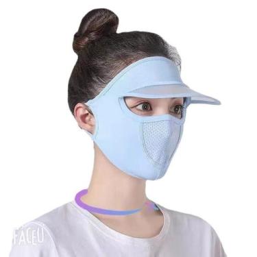 Imagem de Máscara facial de verão sedosa e reutilizável à prova de sol para mulh