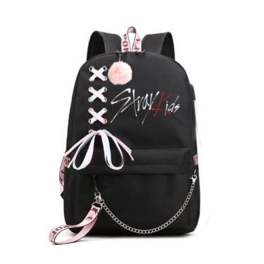 Imagem de Mochila Stray Kids School Nylon 30x18x43cm 580g - Yiweisai