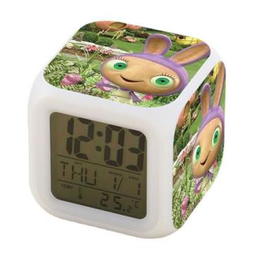 Imagem de Relógio digital LED Blue Elf Square com função de despertador - yiweis