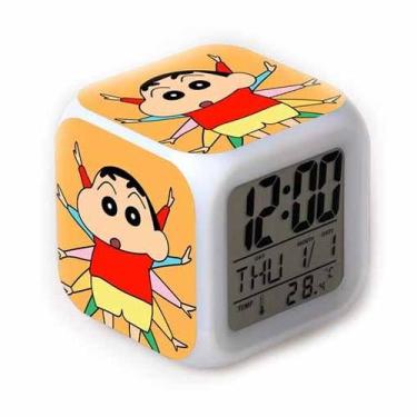 Imagem de Despertador ShinChanss Square LED Digital para crianças - yiweisai
