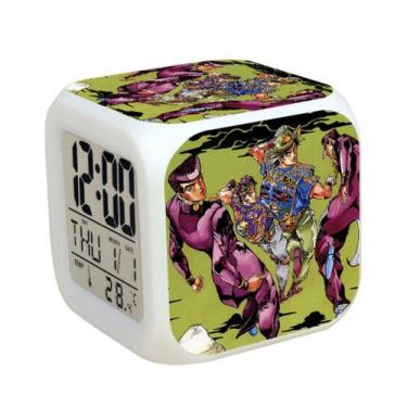 Imagem de Despertador JoJos Bizarres Adventures 7 cores LED com termômetro - yiw