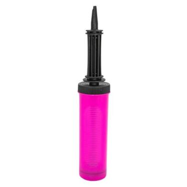 Imagem de Bomba Manual Rosa Para Inflar Balão Enchedor Bexiga Festa De Aniversár