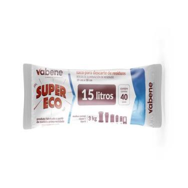 Imagem de Saco De Lixo Azul 15 Litros Rolo 40 Un Super Reforçado - Vabene