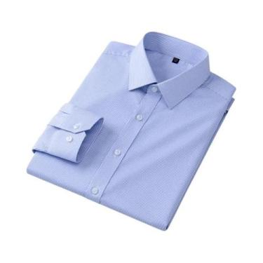 Imagem de Camisa Social Masculina Branca Slim Fit Antirrugas De Manga Longa Com 