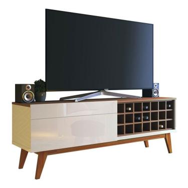 Imagem de Rack Classic Ad 1.4 Off White Com Freijó - Imcal Móveis