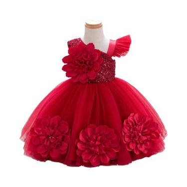 Imagem de Vestido De Princesa Para Meninas Sem Mangas Com Borboletas Tridimensio