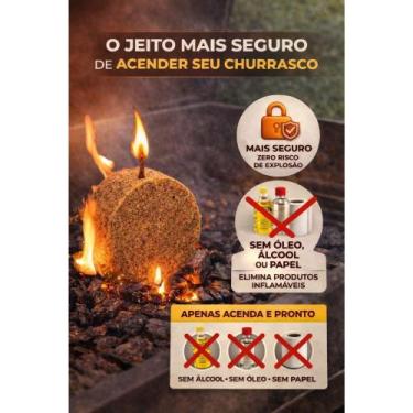 Imagem de Kit 20 Acendedores de churrascaria carvão lenha e réchaud - Rtech acen