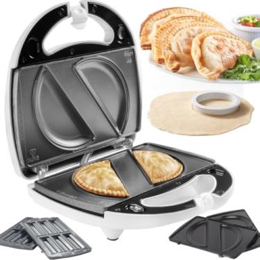 Imagem de Máquina de fazer empanada elétrica com cortador de massa e pratos antiaderentes - mais...