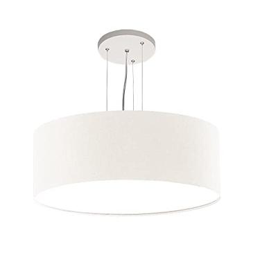 Imagem de Lustre Pendente Redondo Cúpula em Tecido 40x15 Cor:Branco5950