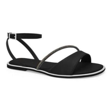 Imagem de Sandália Rasteira Feminina Ramarim Strass Brilho Conforto-Feminino