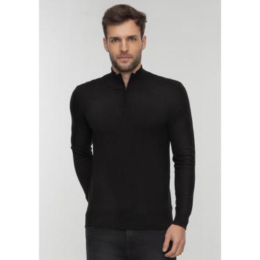 Imagem de Blusão De Mangas Longas Com Gola Alta Em Malha Tricô-Masculino