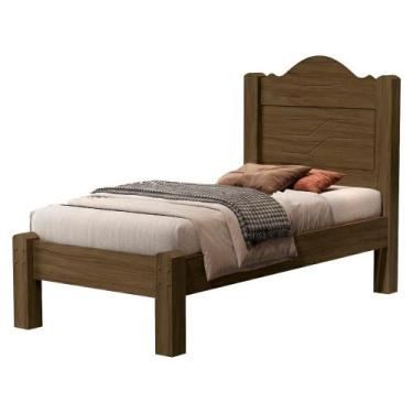 Imagem de Cama Solteiro MDF 205X96 cm Thalia Decmade - Milani Store, Castanho