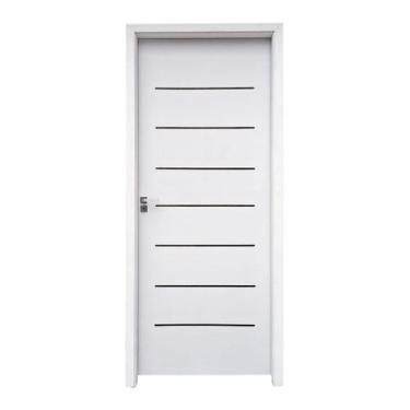 Imagem de Kit Porta de Madeira 215x86cm Batente 11cm com Guarnição Cristal Prime
