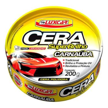 Imagem de Cera de carnaúba automotiva pasta super brilho luxcar 200g